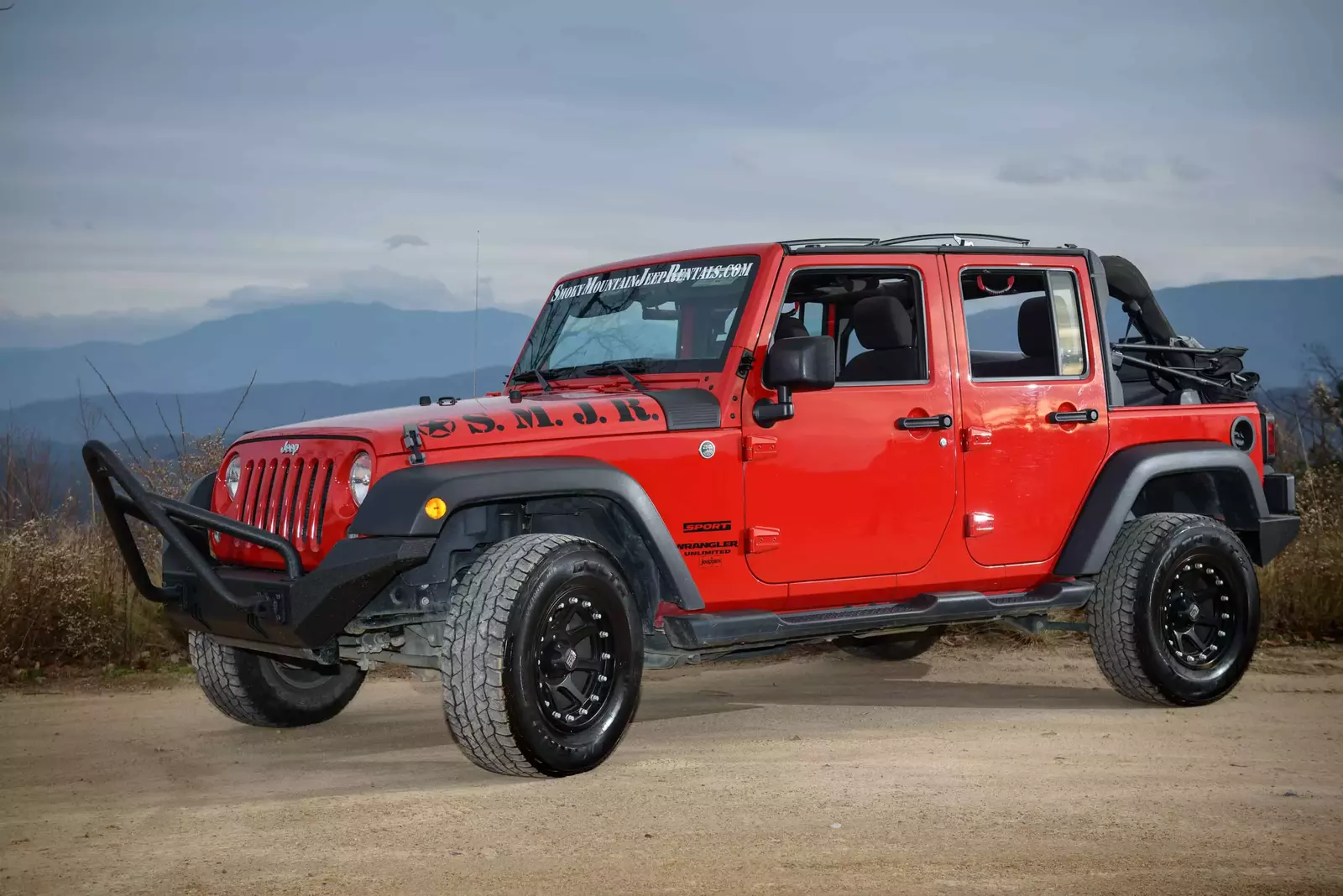 red jeep smoky mountains