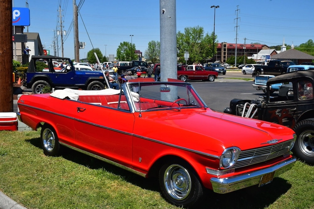 red chevy at the Rod Run