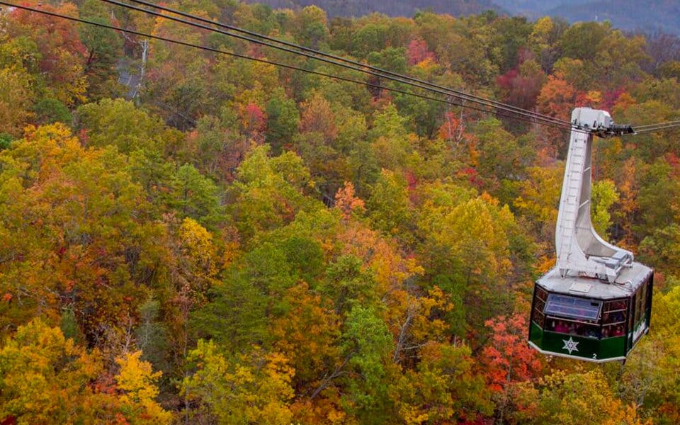 aerial tramway in the fall